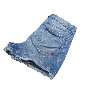 Celebrity Pink Womens Printed Floral Jean Shorts 13 Juniors High Rise Cut Off